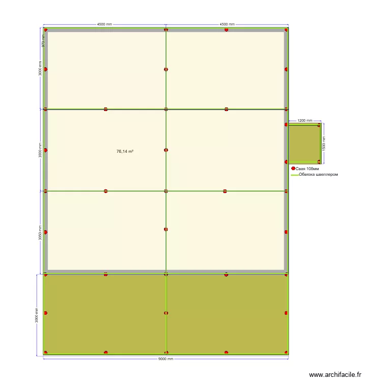 9 на 9 на. Plan de 