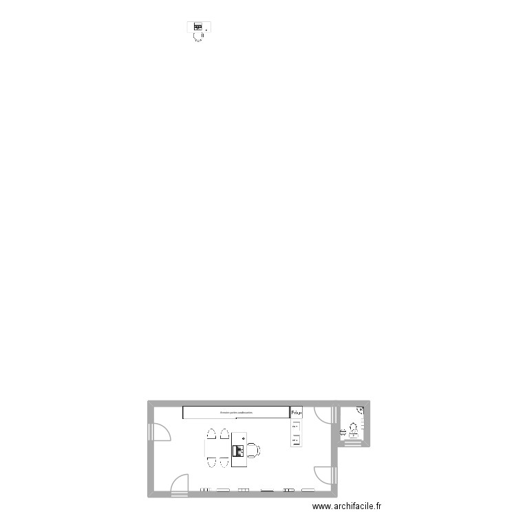 Salle Archivage et administratif Siege Social. Plan de 2 pièces et 34 m2