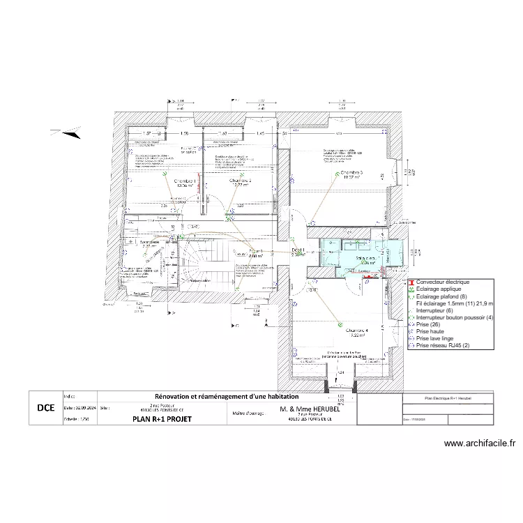 Plan Electrique R+1 Herubel. Plan de Plan Electrique R+1 Herubel. Plan de