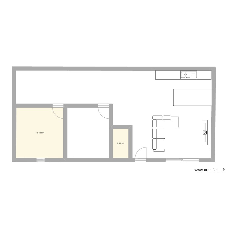 Maison 2. Plan de 2 pièces et 15 m2