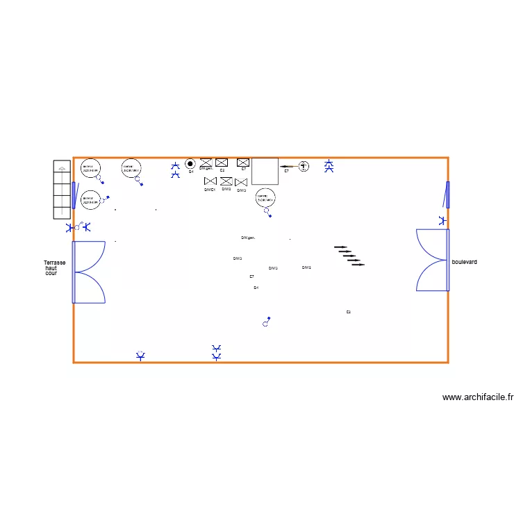 eclairage garage. Plan de 1 pièce et 39 m²