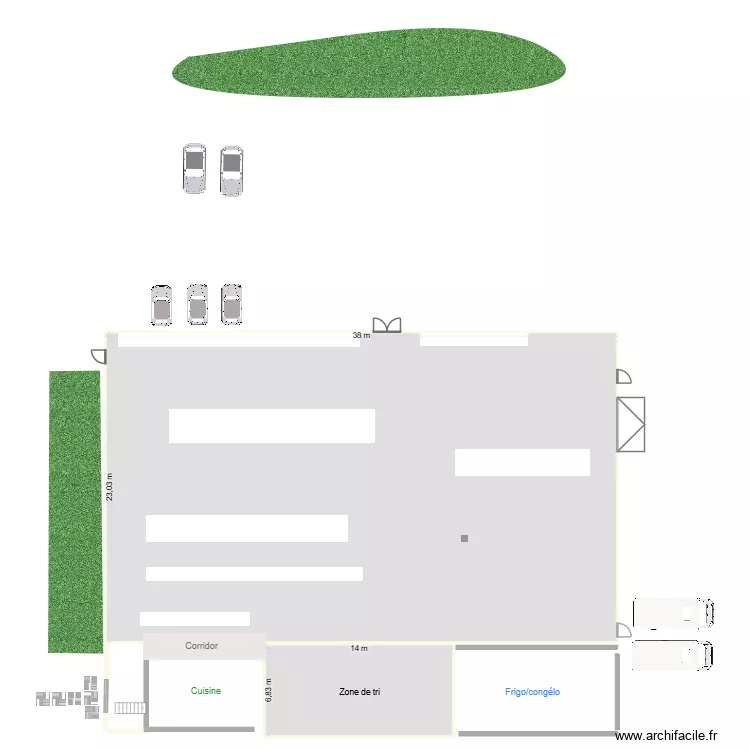Entrep&ocirc;t. Plan de 2  et 971 m²