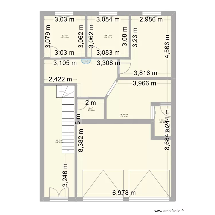ma maison 2. Plan de 6  et 128 m²