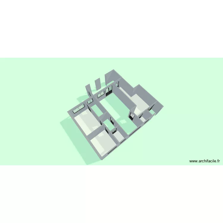 vu en plan 1. Plan de 4  et 42 m²