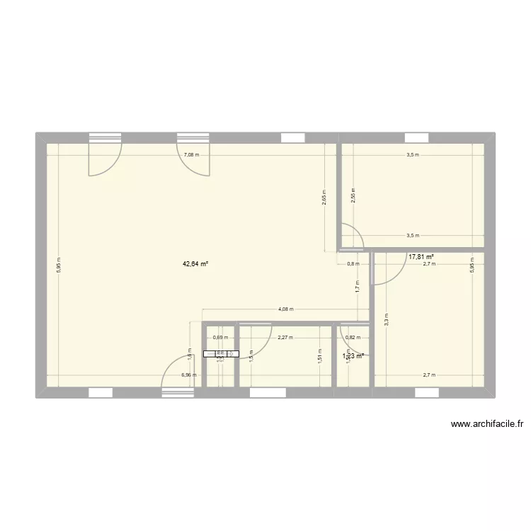 maison. Plan de 3  et 62 m²