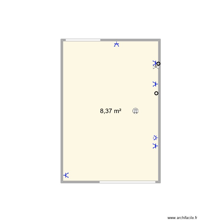 App Catherine Cuisine. Plan de 1 pièce et 8 m2