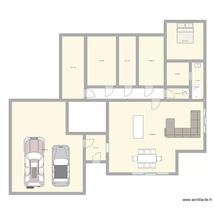 Maison v2. Plan de 11 Pièces et 193 m²