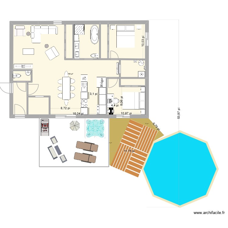 Appart Kiki6 40x28 toit. Plan de 0 pièce et 0 m2