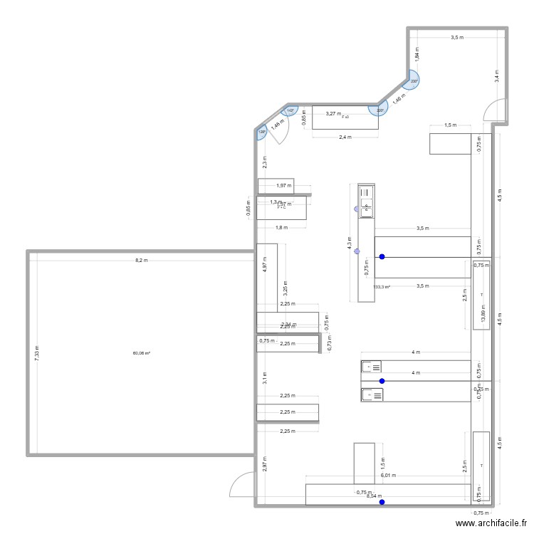 SRLG2. Plan de 2 pièces et 193 m2