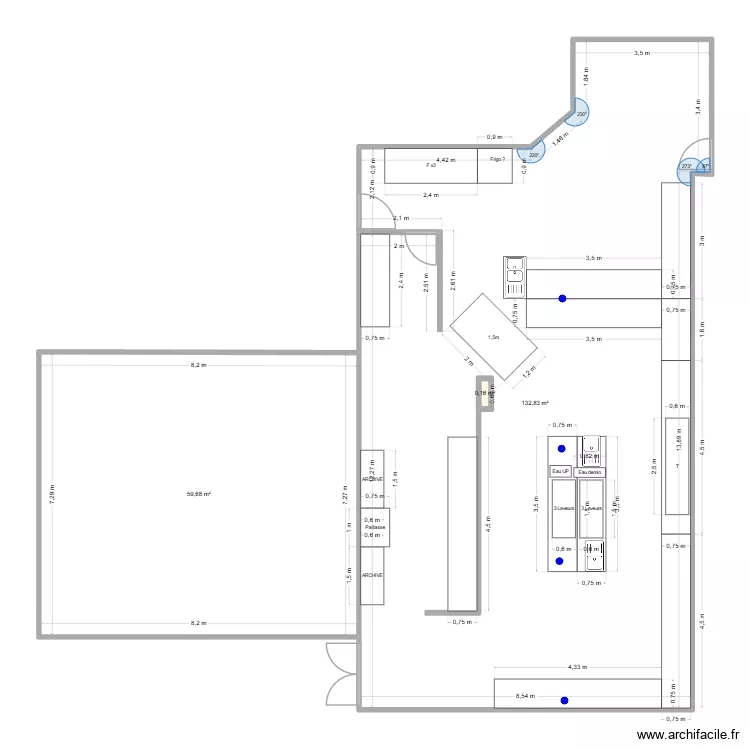 SRLG2. Plan de 3  et 194 m²
