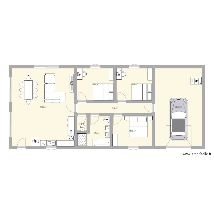 futur maison. Plan de 8 pièces et 127 m2