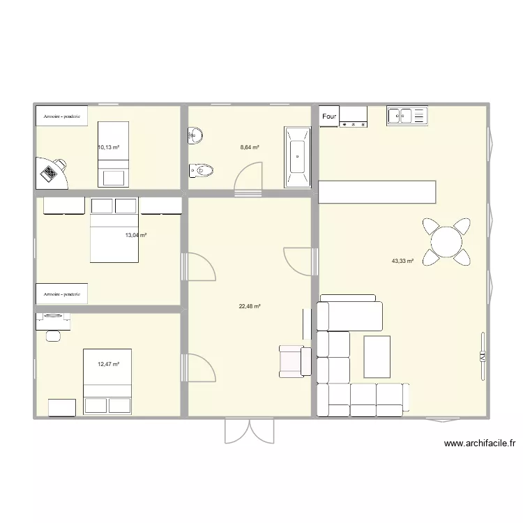 changement. Plan de 6  et 110 m²