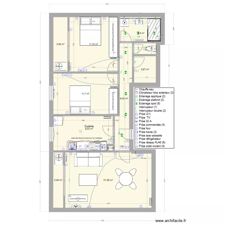 osmond. Plan de 10  et 74 m²