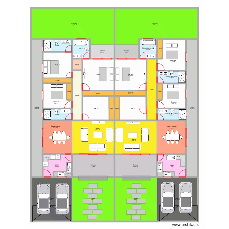 Plan EECI Kone DABOU V2. Plan de 47 pièces et 569 m2