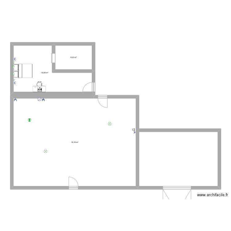 Maison a mathis. Plan de 3 pièces et 104 m2