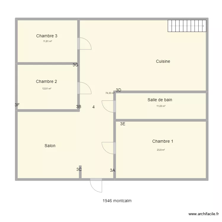 1946 montcalm. Plan de 