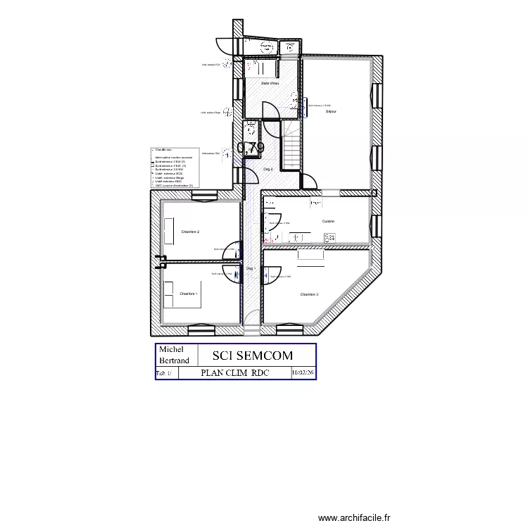 SCI SEMCOM CLIM RDC. Plan de 12  et 100 m²
