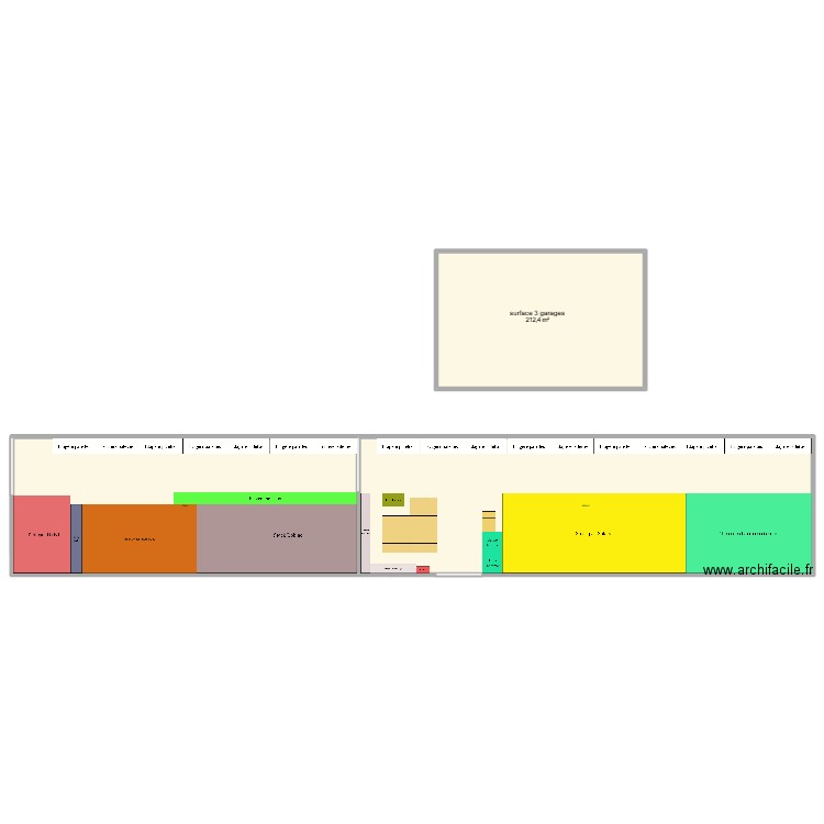 Halle Elio. Plan de 3 pièces et 1033 m2