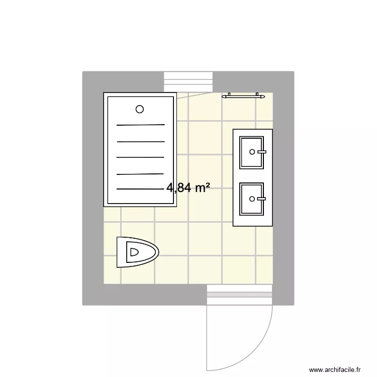 Sale de bain 1er. Plan de 1 et 5 m² Sale de bain 1er. Plan de 1 et 5 m²