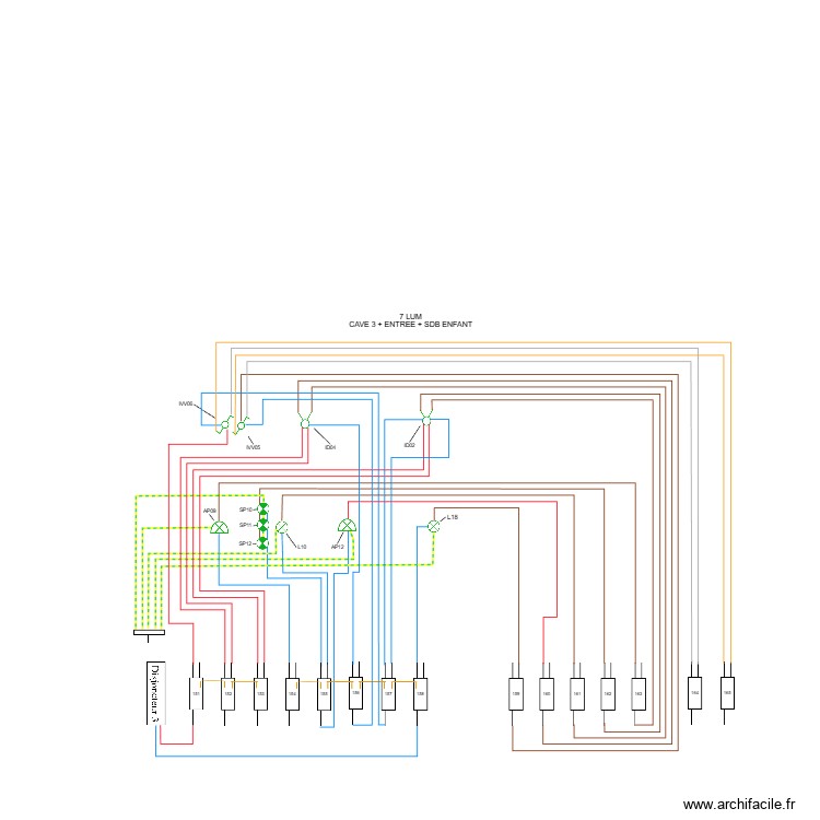 double/simple allumage  7 LUM CAVE 3 + ENTREE + SDB ENFANT. Plan de 0 pièce et 0 m2