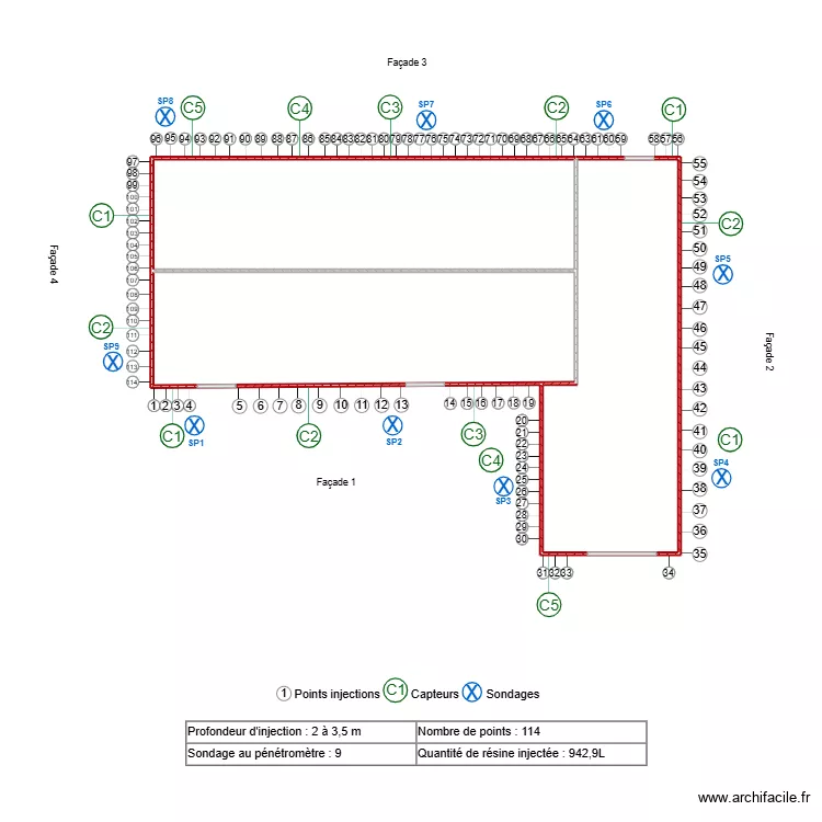 PELTIER. Plan de 3  et 62 m²