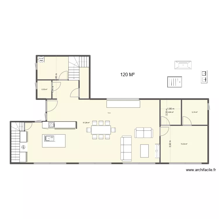 DRAGUIGNAN REZ DE CHAUSSEE 2. Plan de 5 Pièces et 119 m² DRAGUIGNAN REZ DE CHAUSSEE 2. Plan de 5 Pièces et 119 m²