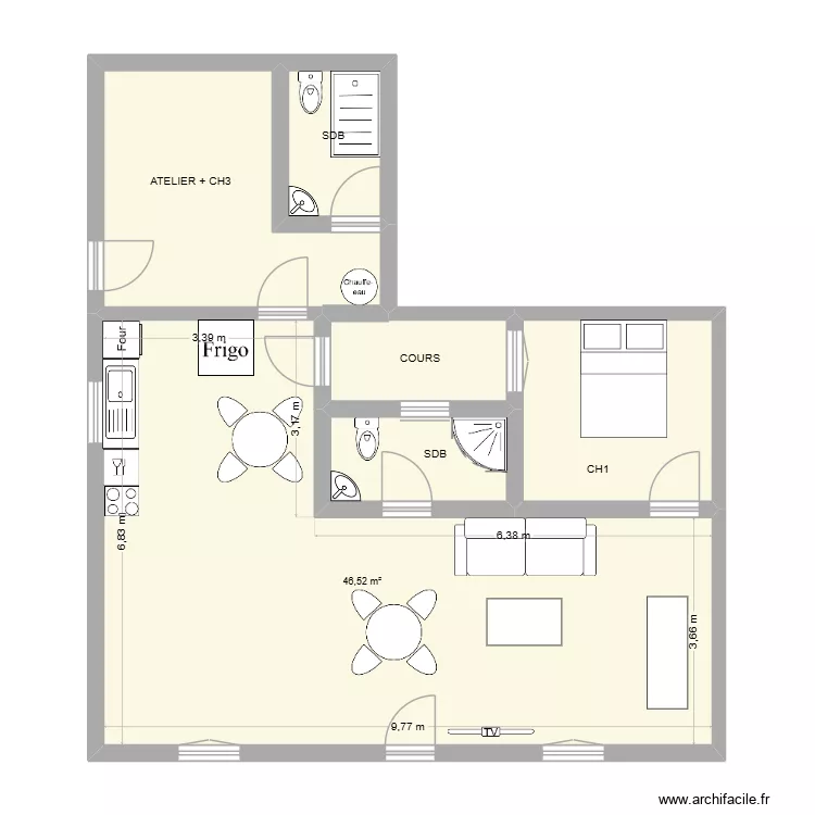 maison ors 2. Plan de 6  et 79 m²