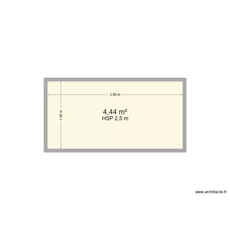 cabane. Plan de 1 Pièce et 4 m²