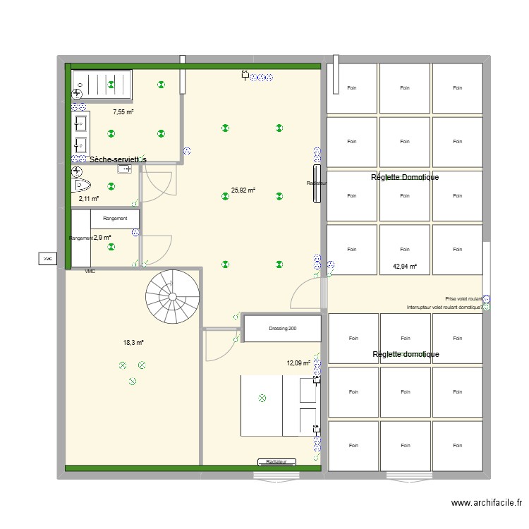 vougy etagevf. Plan de 7 pièces et 112 m2