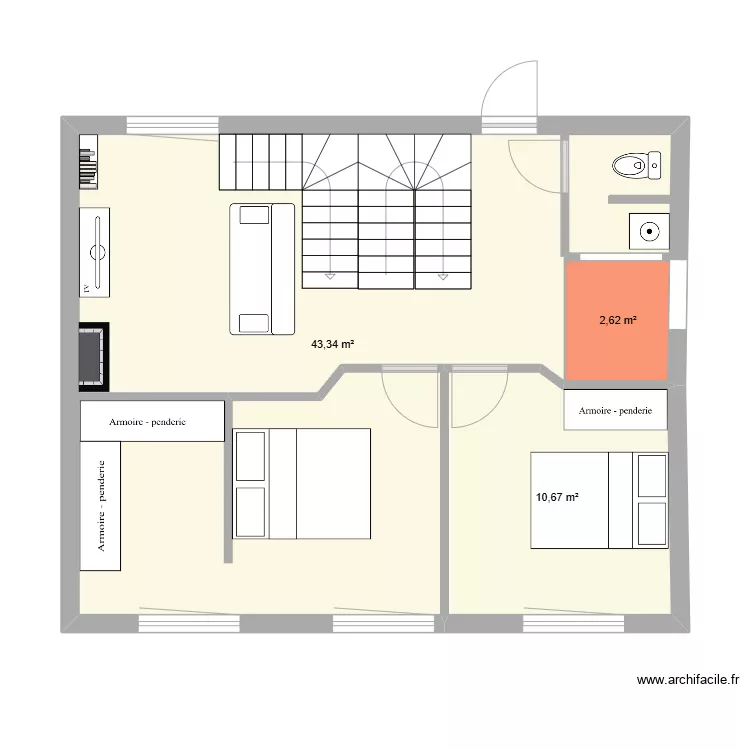 Isergues R+1. Plan de 