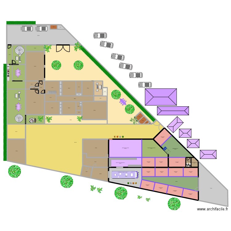 FOODTRUCK + 12 STANDS 0512B. Plan de 70 pièces et 1884 m2