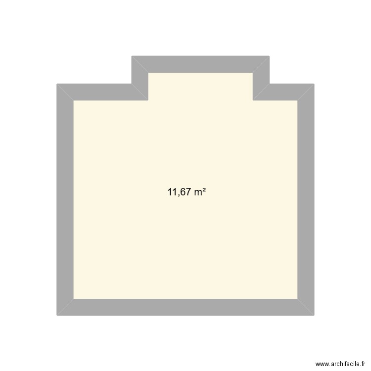 chambre. Plan de 1 pièce et 12 m2