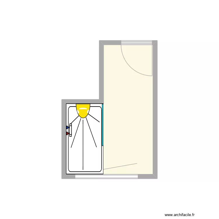 sdb vauthier. Plan de 1 Pièce et 5 m² sdb vauthier. Plan de 1 Pièce et 5 m²