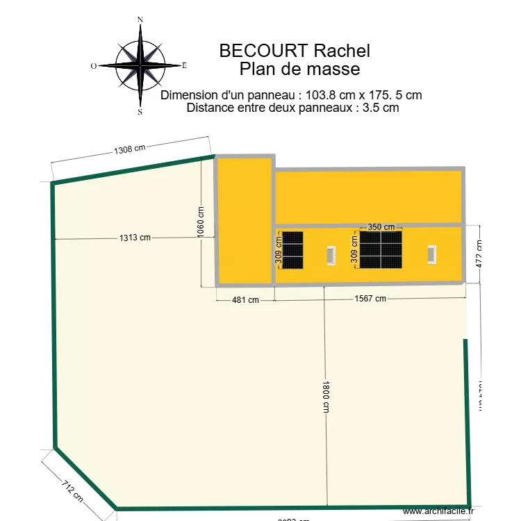 BECOURT Rachel  PLAN DE MASSE . Plan de 