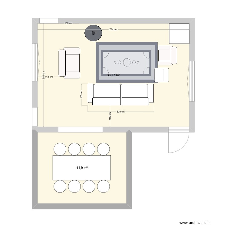 NIEPPE. Plan de 2 pièces et 52 m2