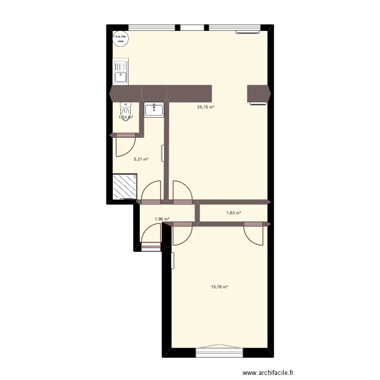 68 condorcet. Plan de 6 pièces et 51 m2
