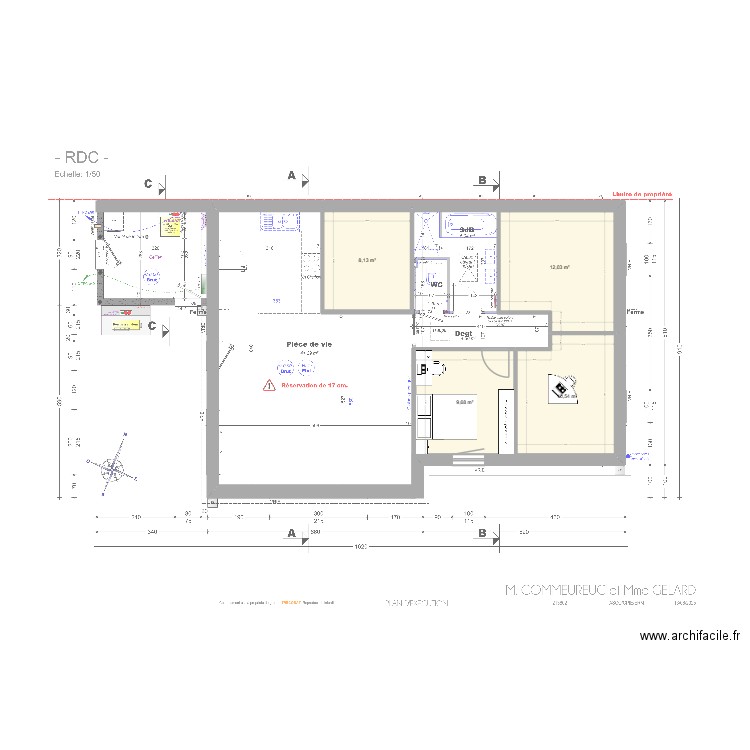 cmc avec plan. Plan de 4 pièces et 40 m2