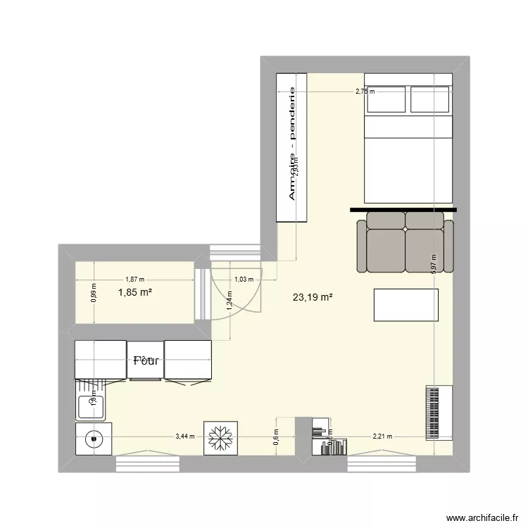 Mon appartement. Plan de 2 et 25 m² Mon appartement. Plan de 2 et 25 m²