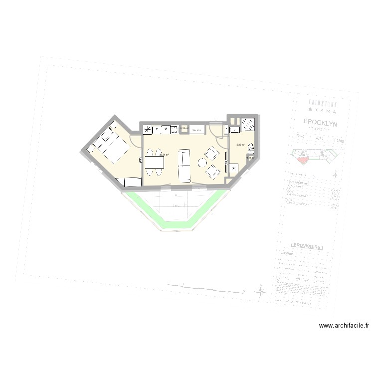 A11. Plan de 4 pièces et 38 m2