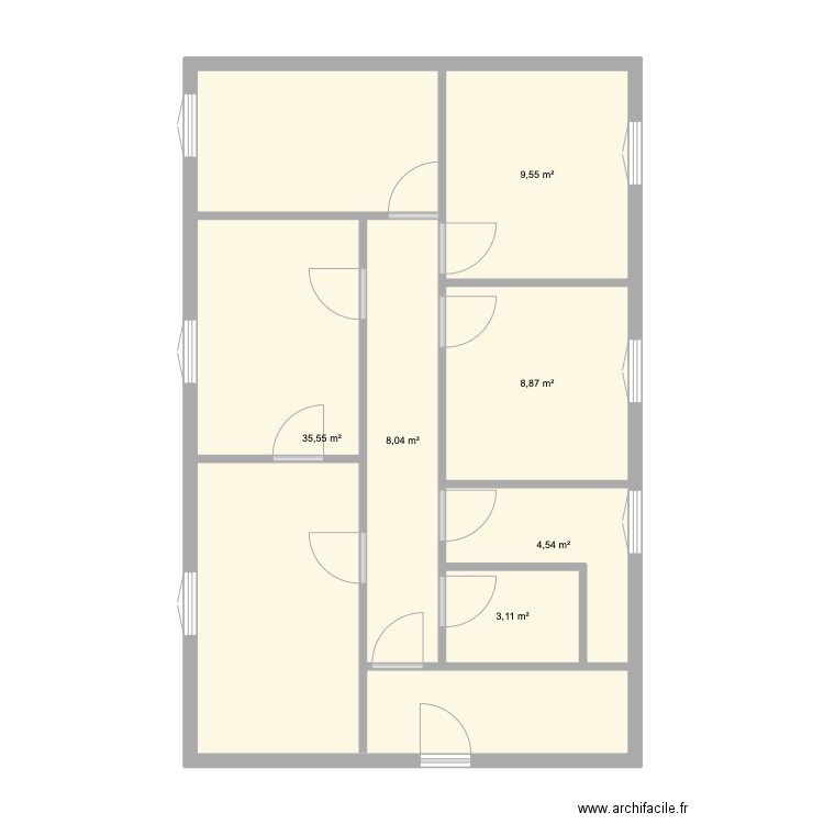 futur. Plan de 6 pièces et 70 m2