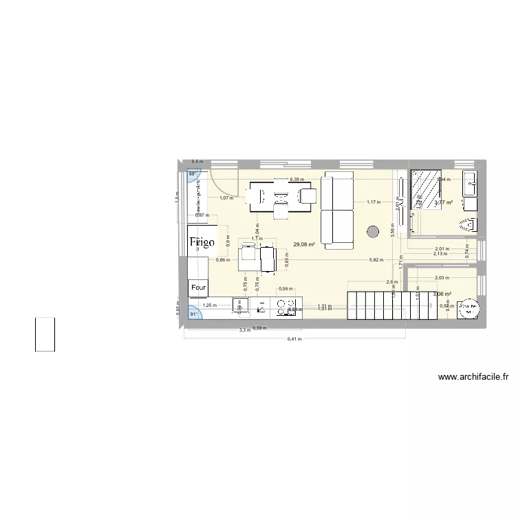 Plan1. Plan de 3  et 36 m²