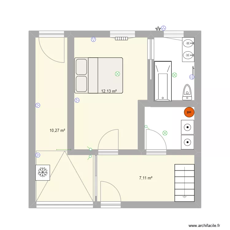 Garage futur. Plan de 3 Pièces et 30 m² Garage futur. Plan de 3 Pièces et 30 m²