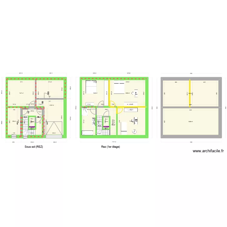 Pont 2 jumelées. Plan de 14 et 206 m² Pont 2 jumelées. Plan de 14 et 206 m²