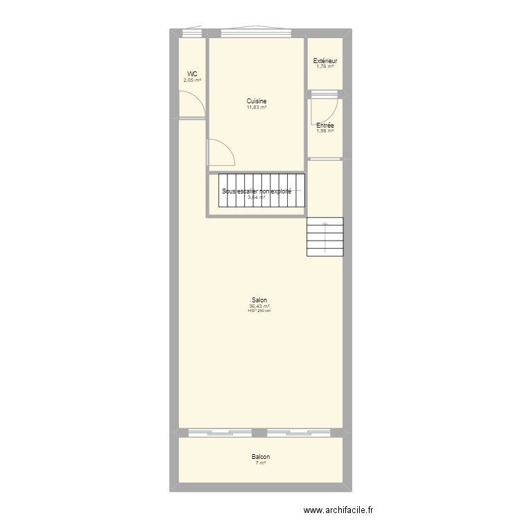 Montesquieu L. Plan de 20 pièces et 264 m2