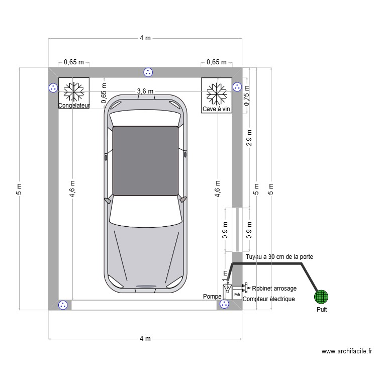 Aménagement garage. Plan de 1 pièce et 17 m2