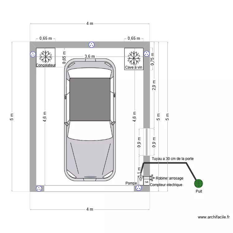 Am&eacute;nagement garage. Plan de 