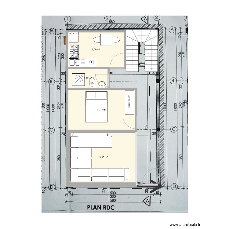 PLAN 1. Plan de 4 pièces et 36 m2