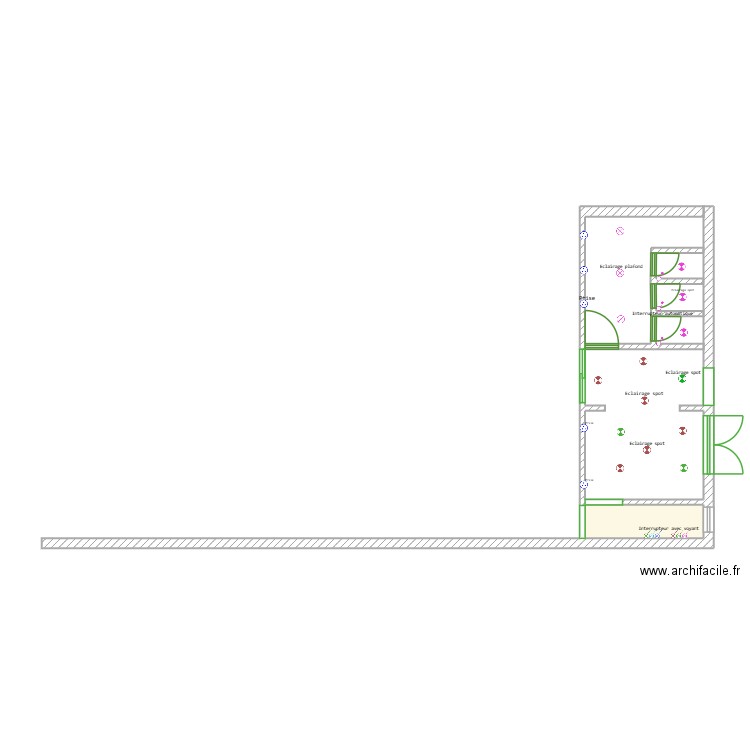 SalleOdysee-MezanineR0. Plan de 1 pièce et 2 m2