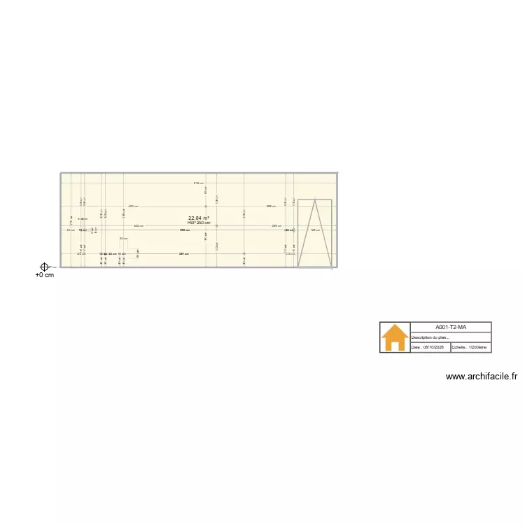 A001-T2-MA. Plan de 1 Pièce et 23 m² A001-T2-MA. Plan de 1 Pièce et 23 m²