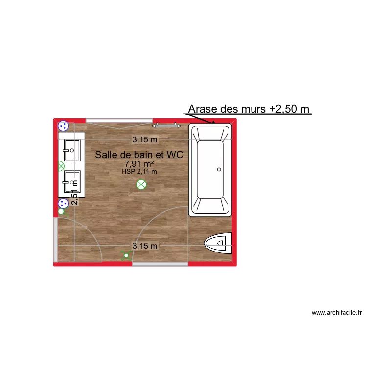 Ma maison. Plan de 1 Pièce et 8 m²